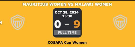 Mauritius vs Malawi women cosafa cup